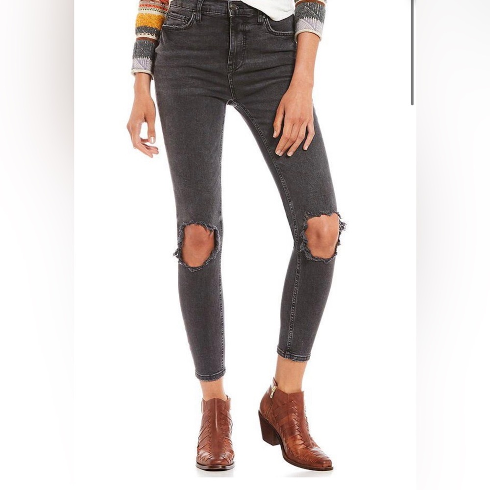 Free people busted knee distressed jeans